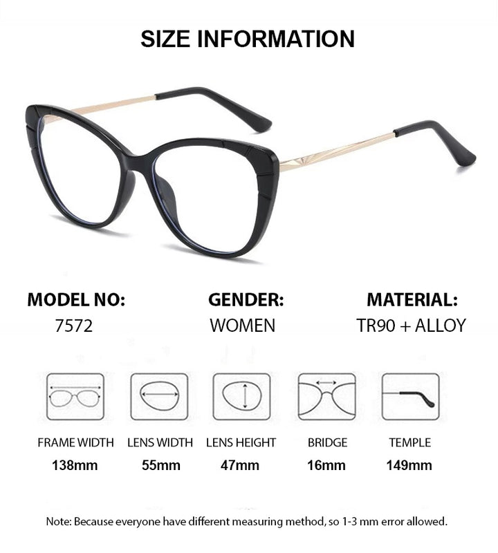 Chashma Womens Full Rim Square Cat Eye Tr 90 Alloy Eyeglasses 75721 — view 1 | Chashma at FuzWeb