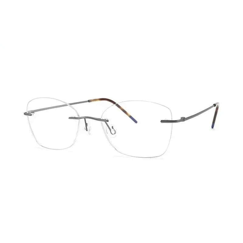 Chashma Ottica Unisex Rimless Rounded Square Titanium Eyeglasses 9017