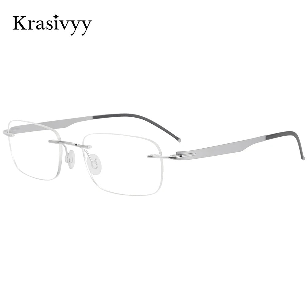 Krasivyy Unisex Rimless Square Screwless Titanium Eyeglasses 316029 — view 1 | Krasivyy at FuzWeb