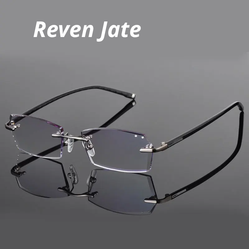 Reven Jate Women's/Unisex Rimless Square Alloy Eyeglasses 658028