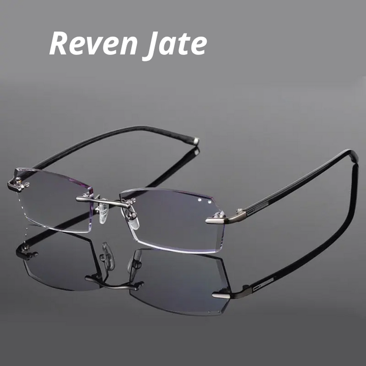 Reven Jate Women's/Unisex Rimless Square Alloy Eyeglasses 658028
