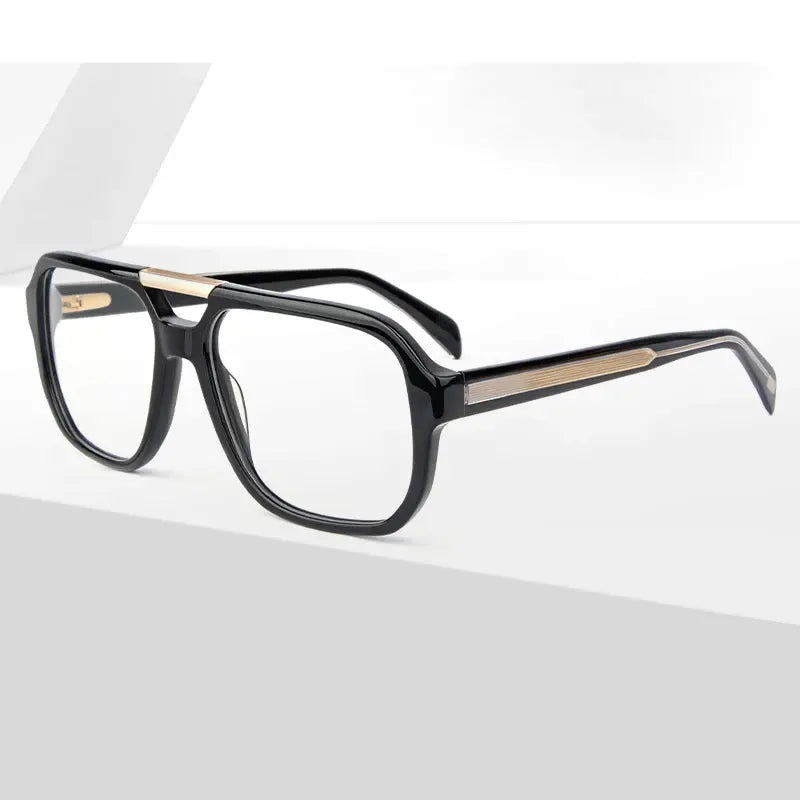 Kansept Men's Full Rim Double Bridge Square Tr 90 Frames 598100 FuzWeb