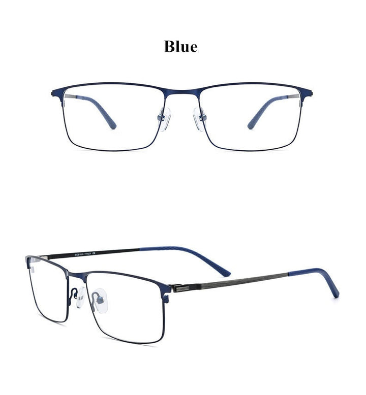 Chashma Ochki Mens Full Rim Square Titanium Alloy Eyeglasses 9847 — view 6 | Chashma Ochki at FuzWeb