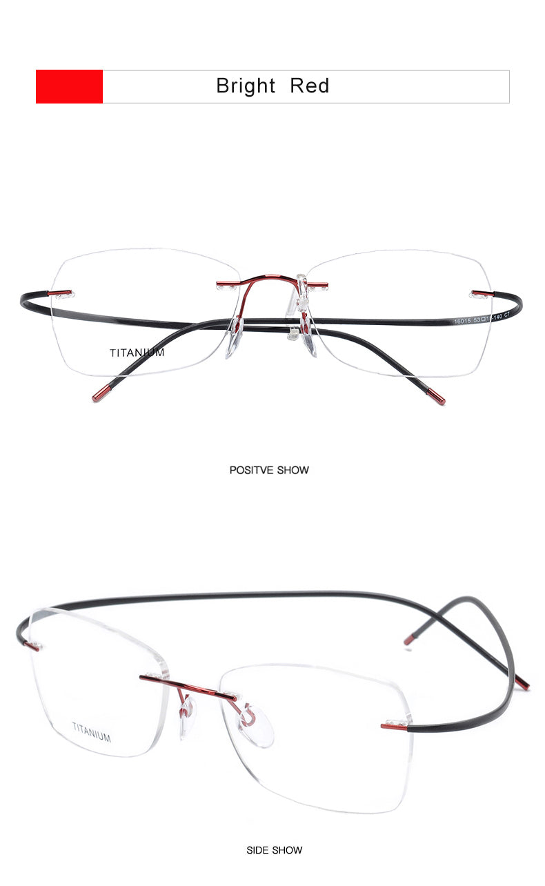 Krasivyy Unisex Rimless Oval Titanium Eyeglasses 1615 — view 13 | Krasivyy at FuzWeb