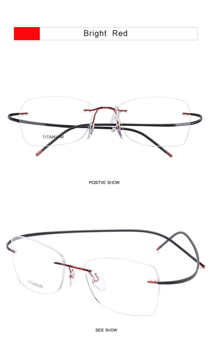 Krasivyy Unisex Rimless Oval Titanium Eyeglasses 1615 — view 13 | Krasivyy at FuzWeb