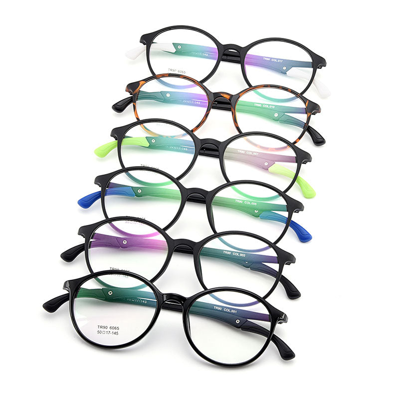 Gmei Unisex Eyeglasses Ultra-Light Tr90 Plastic Round M6065 — view 1 | Gmei Optical at FuzWeb