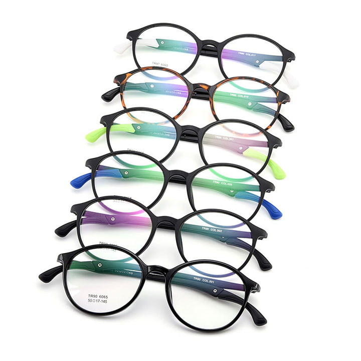Gmei Unisex Eyeglasses Ultra-Light Tr90 Plastic Round M6065 — view 1 | Gmei Optical at FuzWeb