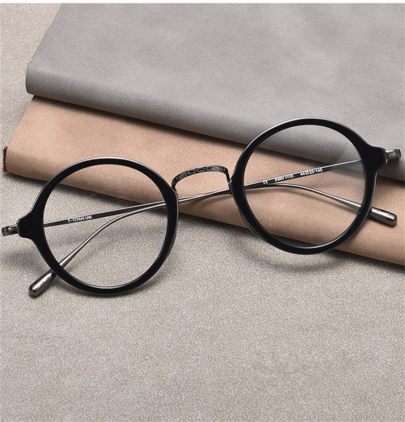 Aimee Unisex Full Rim Round Titanium Acetate Eyeglasses 691110 — view 2 | Aimee at FuzWeb