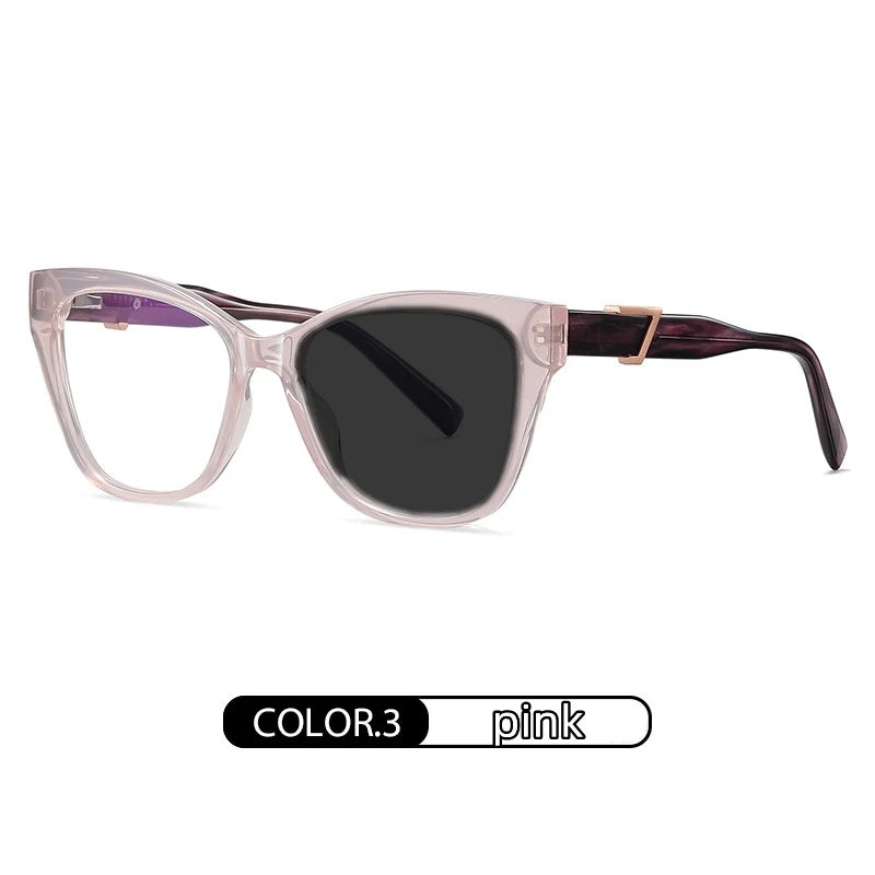 Kocolior Unisex Full Rim Cat Eye Acetate Alloy Hyperopic Reading Glasses C909.