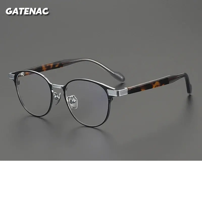 Gatenac Unisex Full Rim Oval Square Titanium Eyeglasses 190073 — view 1 | Gatenac at FuzWeb