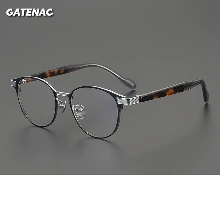 Gatenac Unisex Full Rim Oval Square Titanium Eyeglasses 190073 — view 1 | Gatenac at FuzWeb