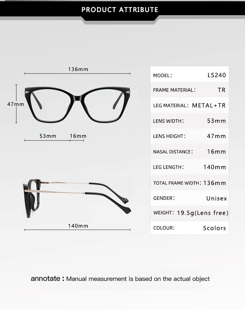 Vicky Womens Full Rim Square Cat Eye Tr 90 Alloy Reading Glasses 77240 — view 1 | Vicky at FuzWeb