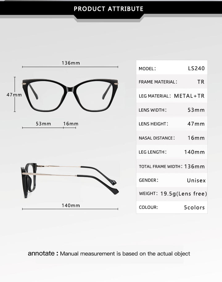 Vicky Womens Full Rim Square Cat Eye Tr 90 Alloy Reading Glasses 77240 — view 1 | Vicky at FuzWeb