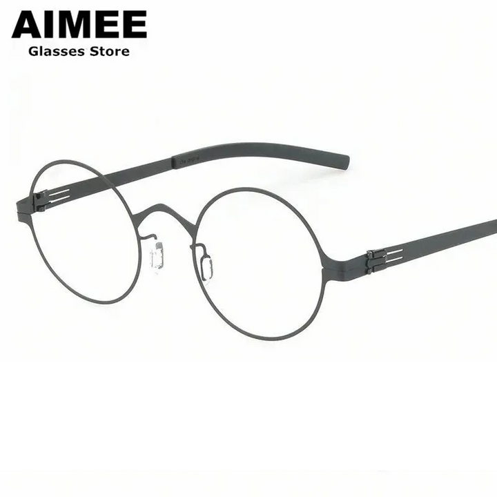 Aimee Women's Full Rim Round Screwless Steel Eyeglasses 42128