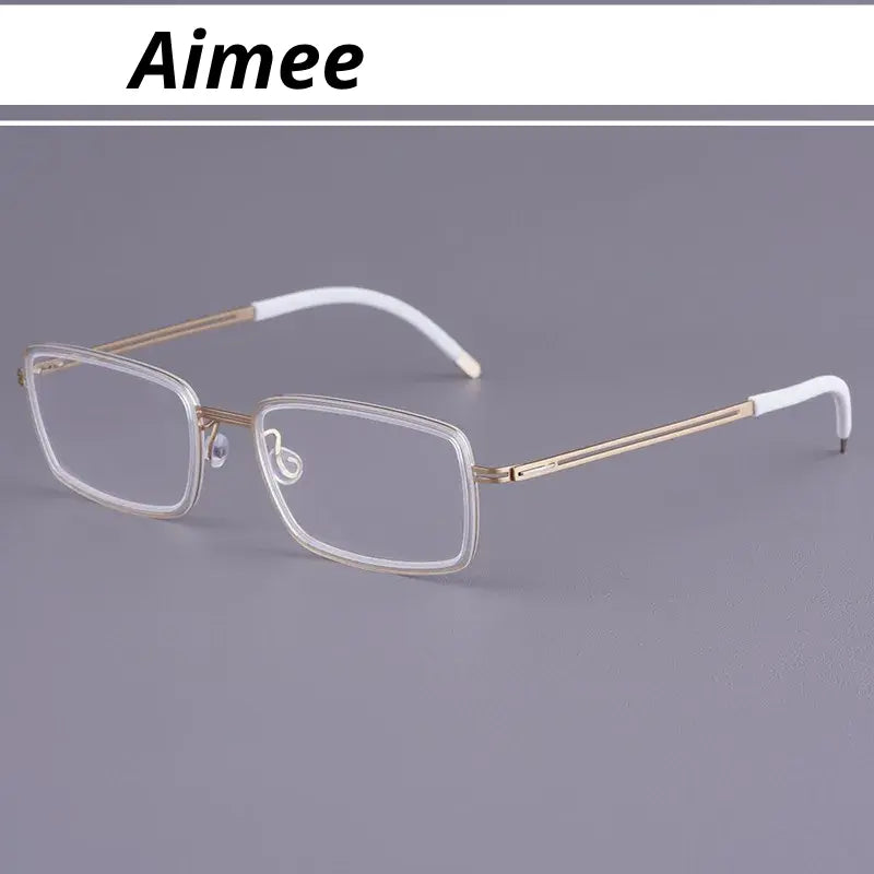 Aimee Women's Full Rim Square Titanium Acetate Eyeglasses 481462 FuzWeb