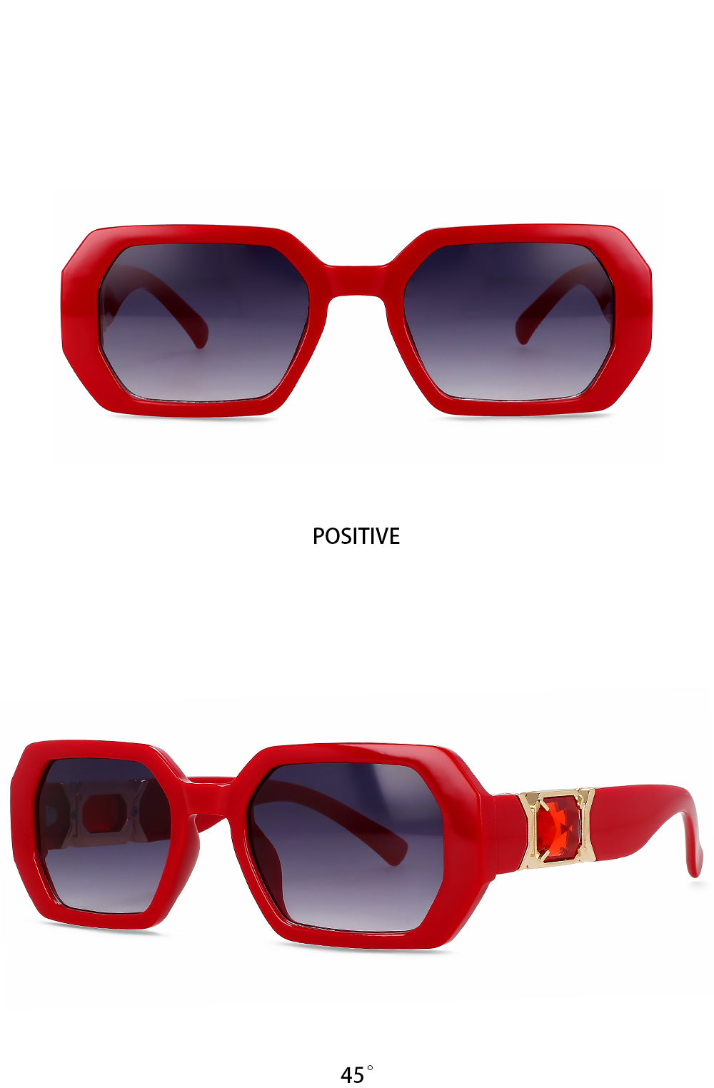 CCspace Womens Full Rim Oversized Square Resin UV400 Sunglasses 56207 — view 11 | CCspace Sunglasses at FuzWeb