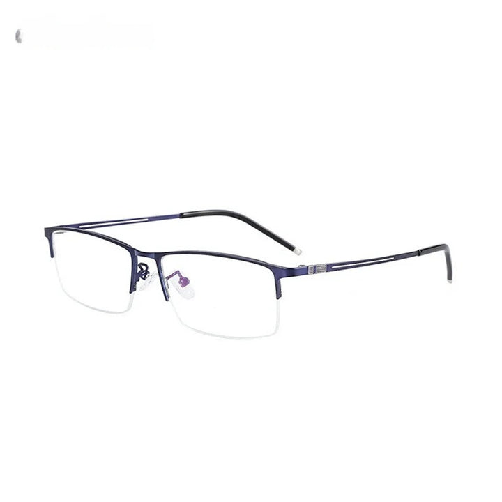 Chashma Ochki Mens Semi Rim Square Alloy Eyeglasses 9070 — view 7 | Chashma Ochki at FuzWeb