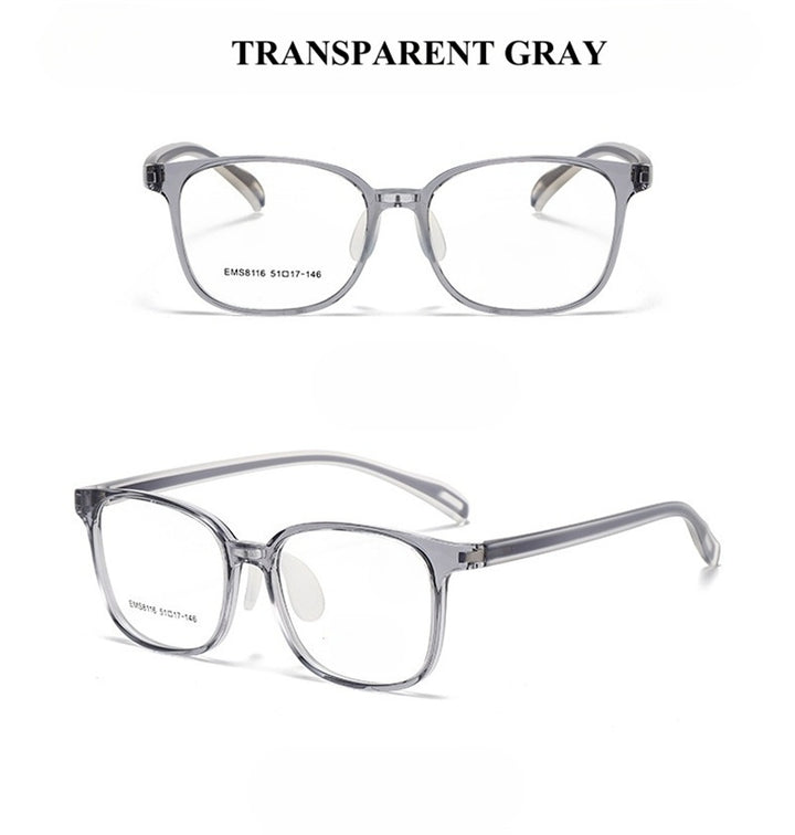 Chashma Ochki Unisex Full Rim Square Tr 90 Titanium Eyeglasses 938116.