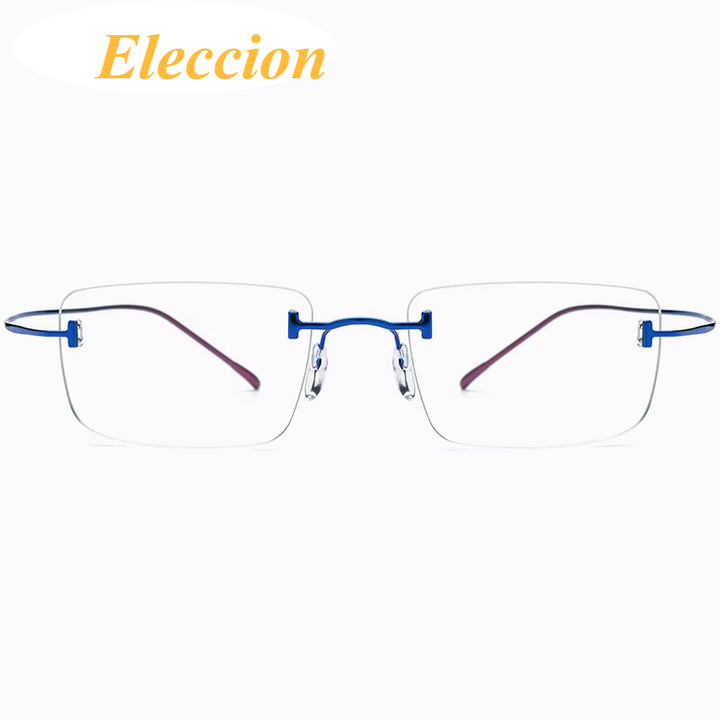 Eleccion Women's Rimless Square Titanium Eyeglasses 185871