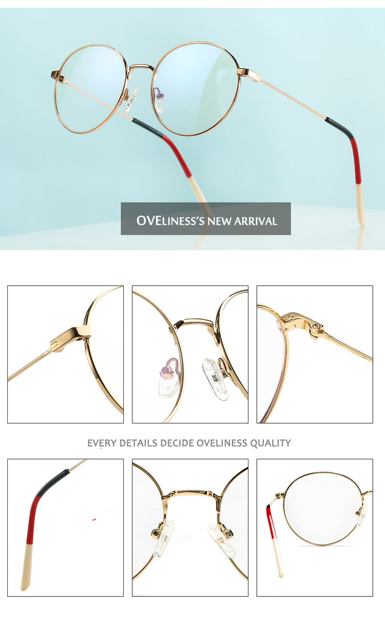 Oveliness Womens Full Rim Round Titanium Eyeglasses 68081 — view 2 | Oveliness at FuzWeb
