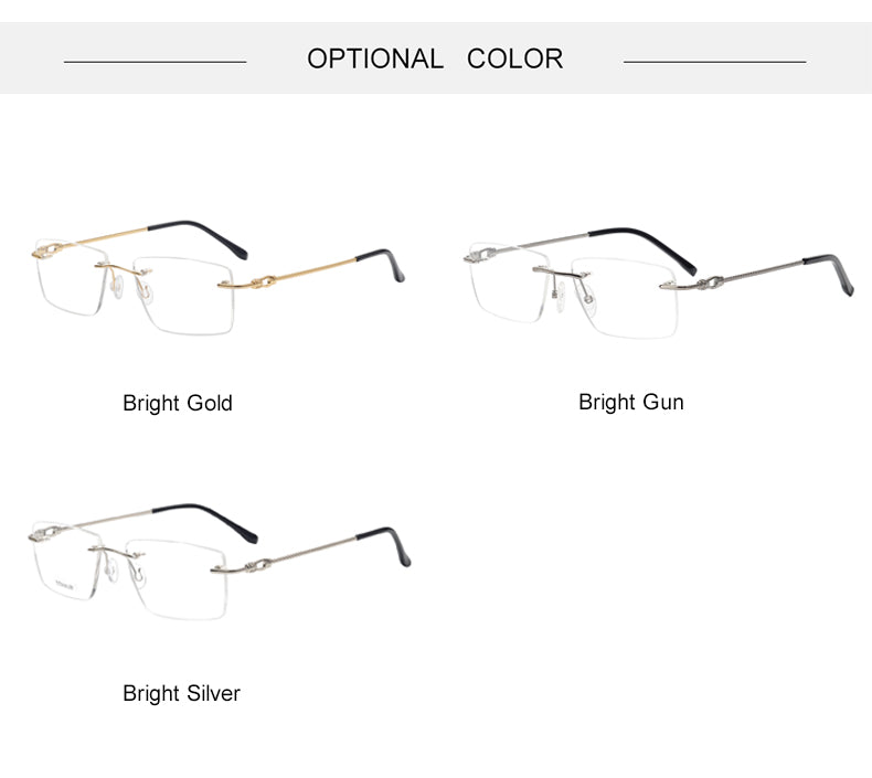 Krasivyy Unisex Rimless Square Titanium Eyeglasses Kr8661.