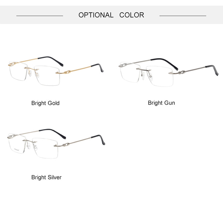 Krasivyy Unisex Rimless Square Titanium Eyeglasses Kr8661.