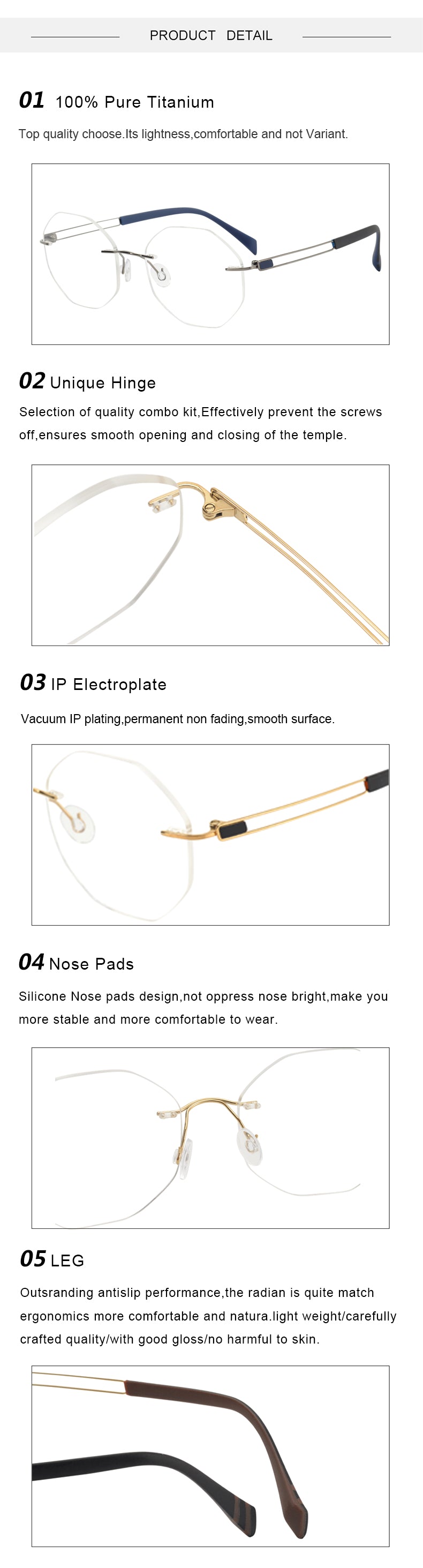 Krasivyy Womens Rimless Oval Round Titanium Eyeglasses 316079 — view 2 | Krasivyy at FuzWeb