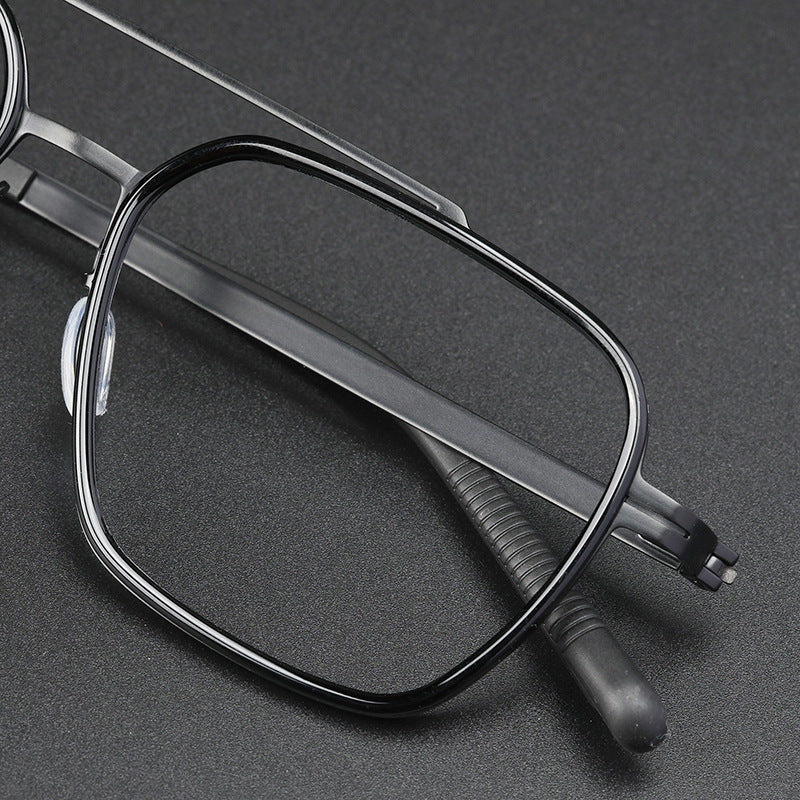 Hdcrafter Unisex Full Rim Square Double Bridge Titanium Eyeglasses 949808 — view 1 | Hdcrafter Eyeglasses at FuzWeb