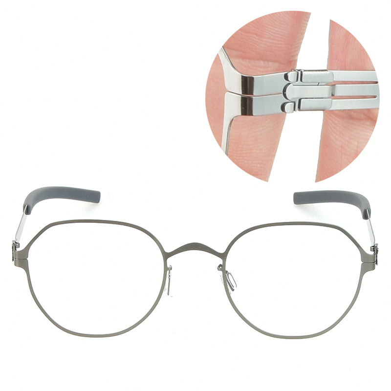 Aimee Womens Full Rim Flat Top Oval Screwless Steel Eyeglasses 44128 — view 2 | Aimee at FuzWeb