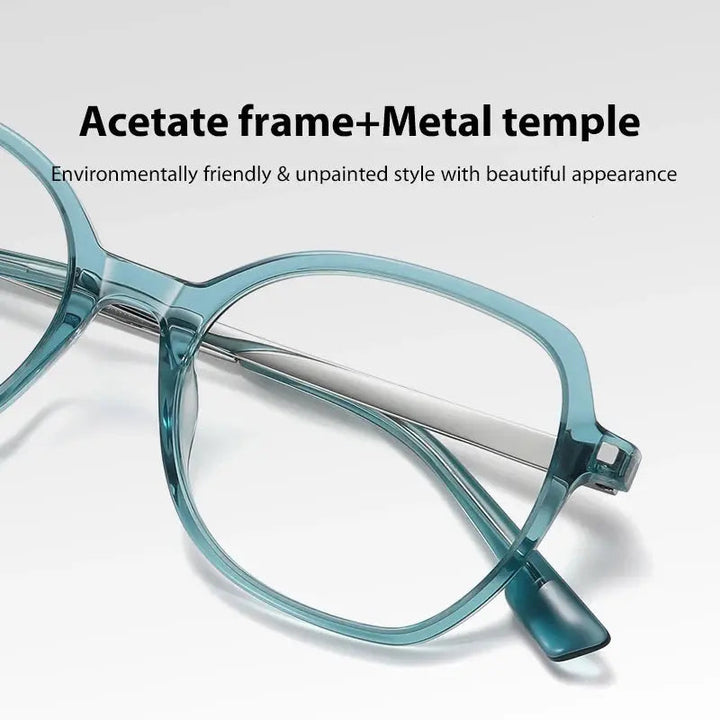 Gmei Womens Full Rim Square Acetate Alloy Eyeglasses 9225 — view 2 | Gmei Optical at FuzWeb