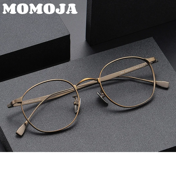 Momoja Women's Full Rim Polygon Square Titanium Eyeglasses 72184