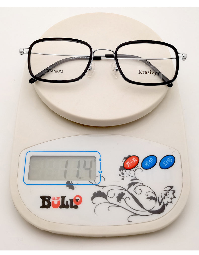Krasivyy Unisex Full Rim Square Acetate Titanium Eyeglasses 16046.
