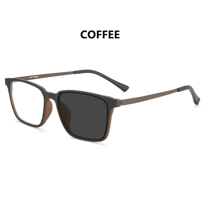Kocolior Unisex Full Rim Square Tr 90 Titanium Hyperopic Reading Glasses 98221.