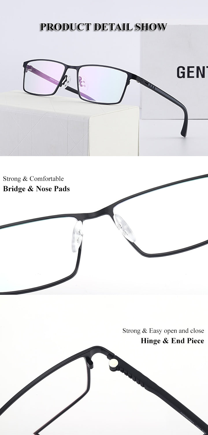 Chashma Ottica Mens Full Rim Square Titanium Alloy Eyeglasses 779386 — view 2 | Chashma Ottica at FuzWeb