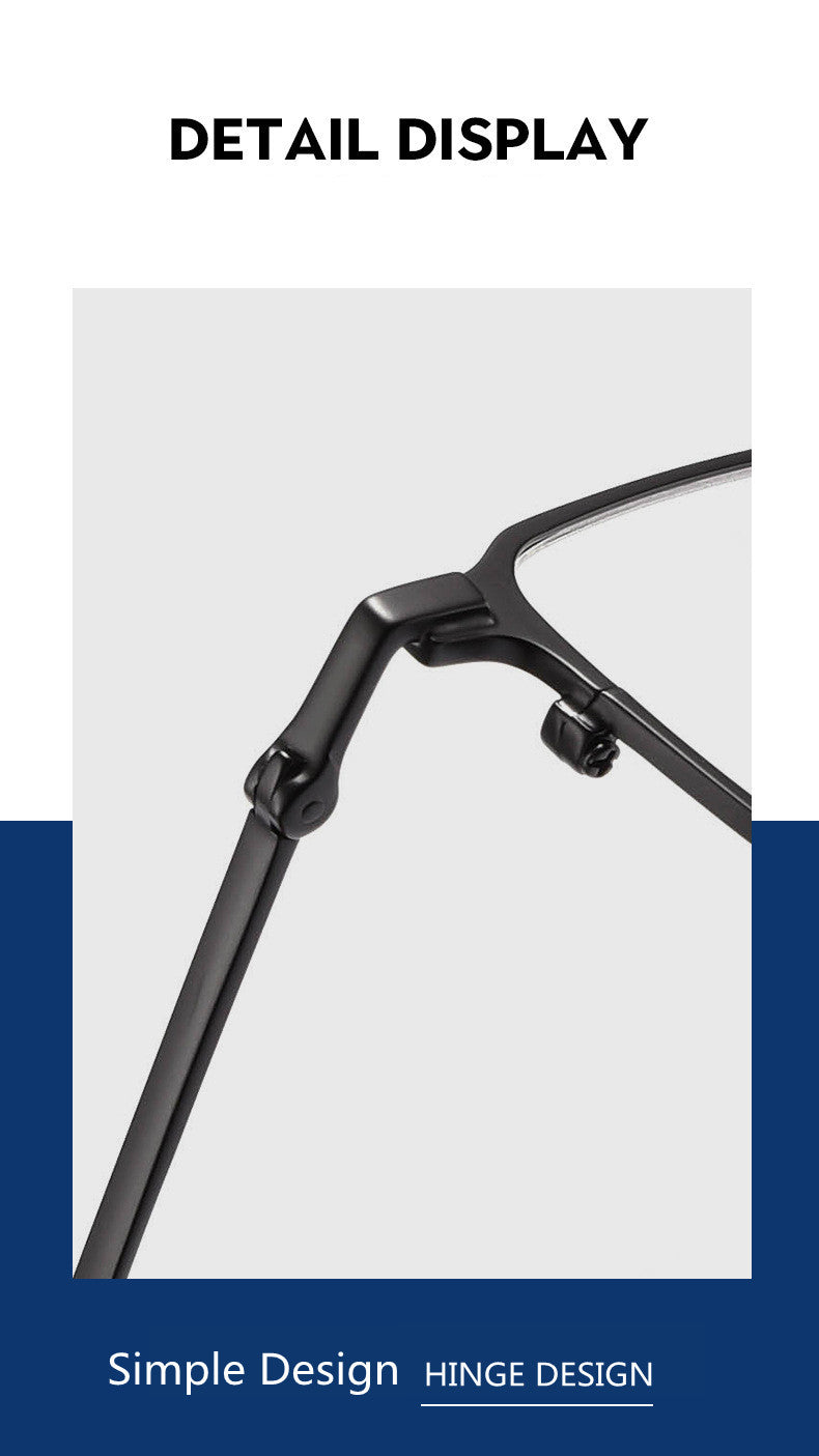 Kocolior Unisex Full Rim Square Titanium Alloy Hyperopic Reading Glasses 39206 — view 3 | Kocolior at FuzWeb