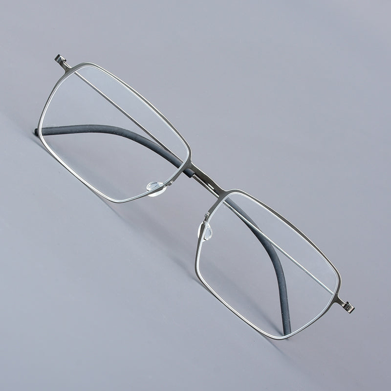 Aimee Unisex Full Rim Square Screwless Titanium Eyeglasses 15509.
