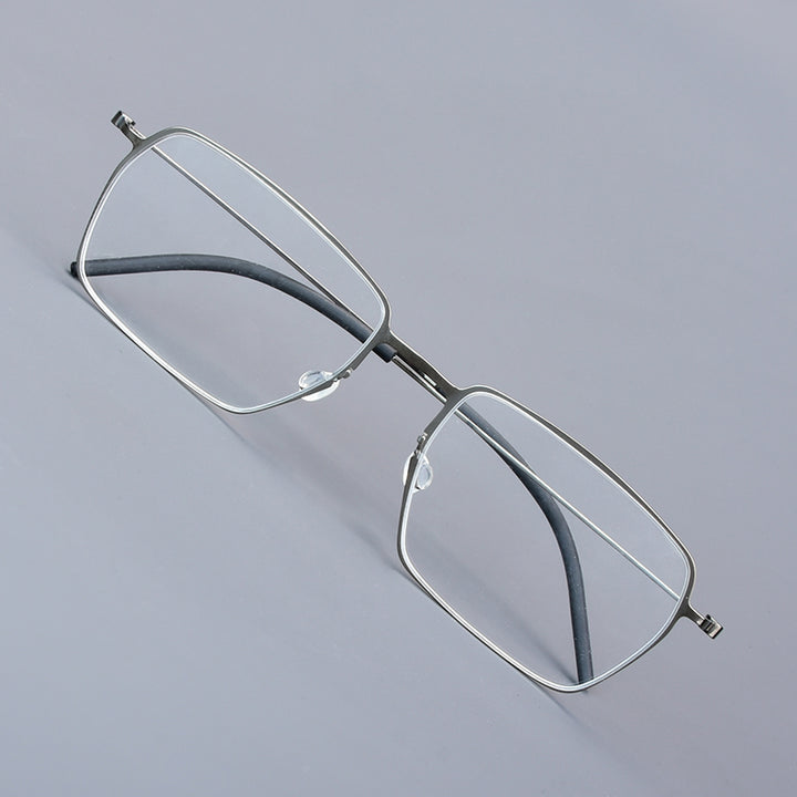 Aimee Unisex Full Rim Square Screwless Titanium Eyeglasses 15509.