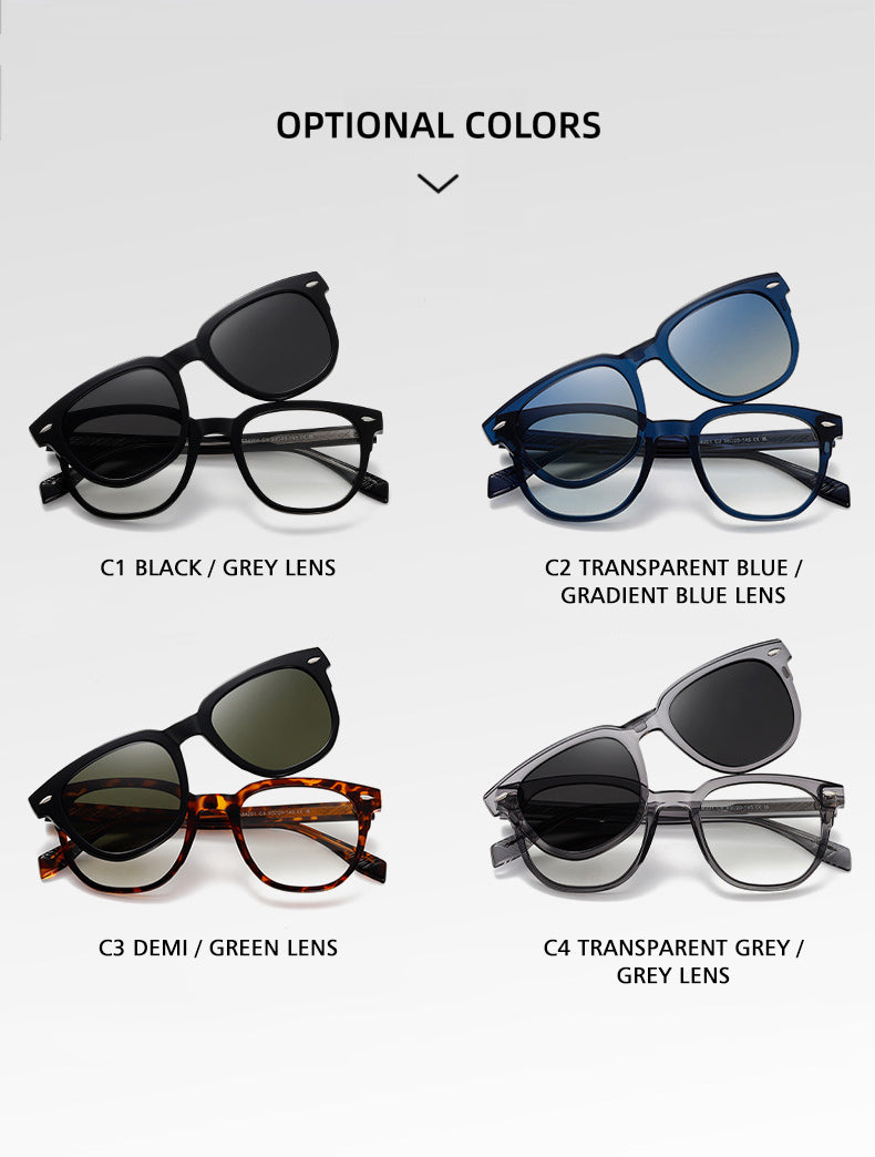 Kansept Unisex Full Rim Square Tr 90 Alloy Reading Glasses Clip On Sunglasses 34201 — view 2 | Kansept at FuzWeb
