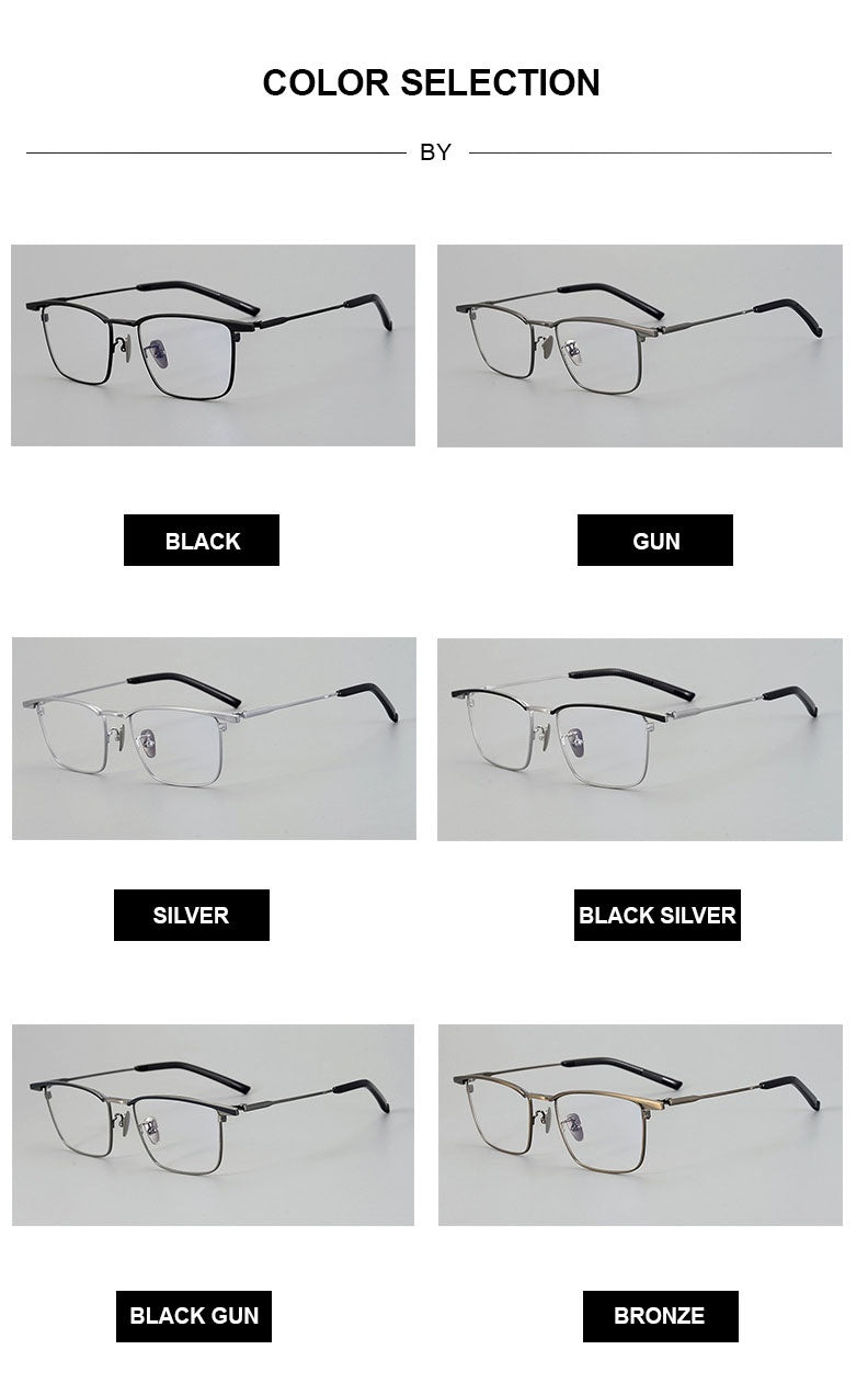Chashma Unisex Full Rim Big Square Brow Line Titanium Eyeglasses 881156.