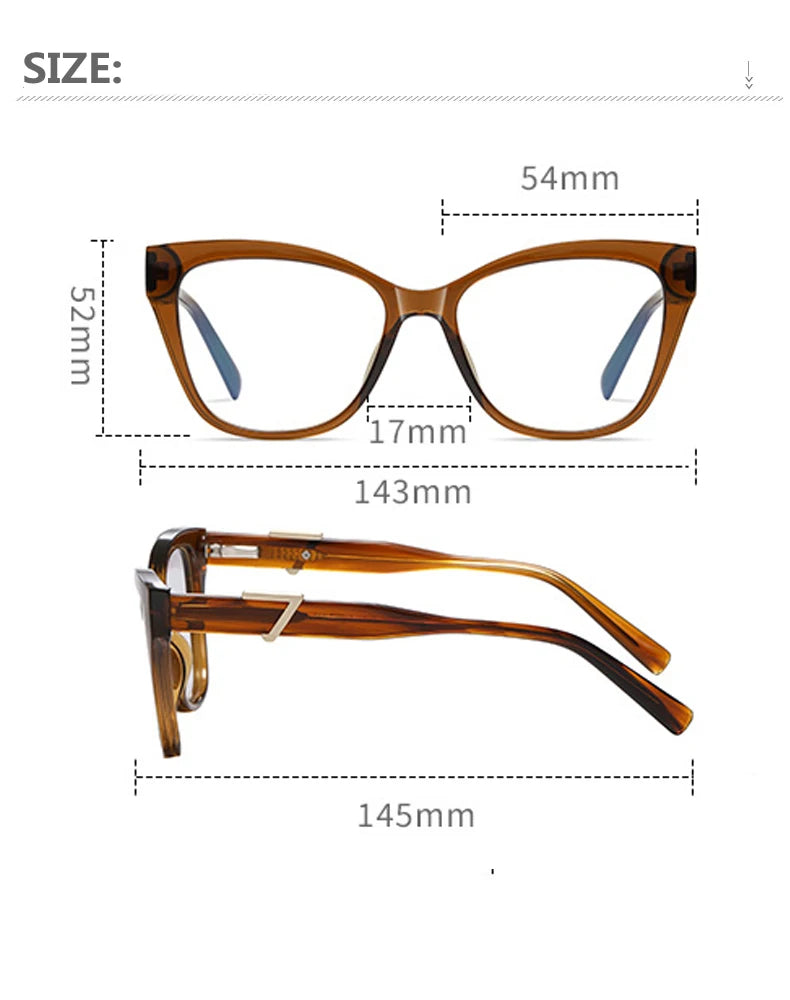 Kocolior Unisex Full Rim Cat Eye Acetate Alloy Hyperopic Reading Glasses C909 — view 13 | Kocolior at FuzWeb