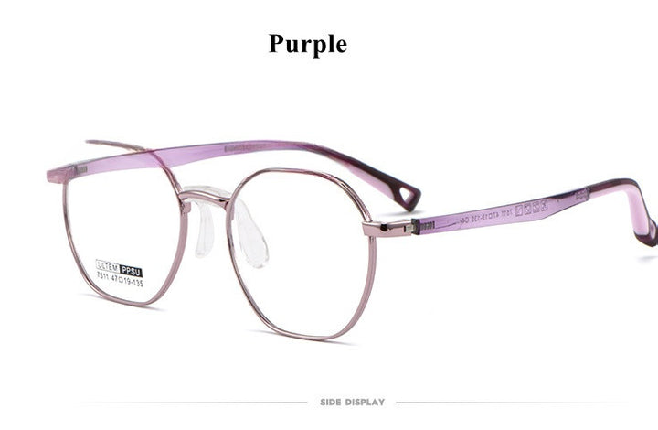 Chashma Ottica Unisex Youth Full Rim Polygon Titanium Eyeglasses 777511 FuzWeb