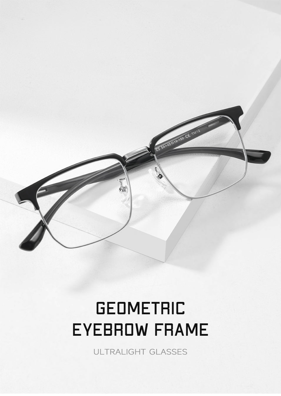 Gmei Unisex Full Rim Square Tr 90 Alloy Eyeglasses Tm12 — view 1 | Gmei Optical at FuzWeb