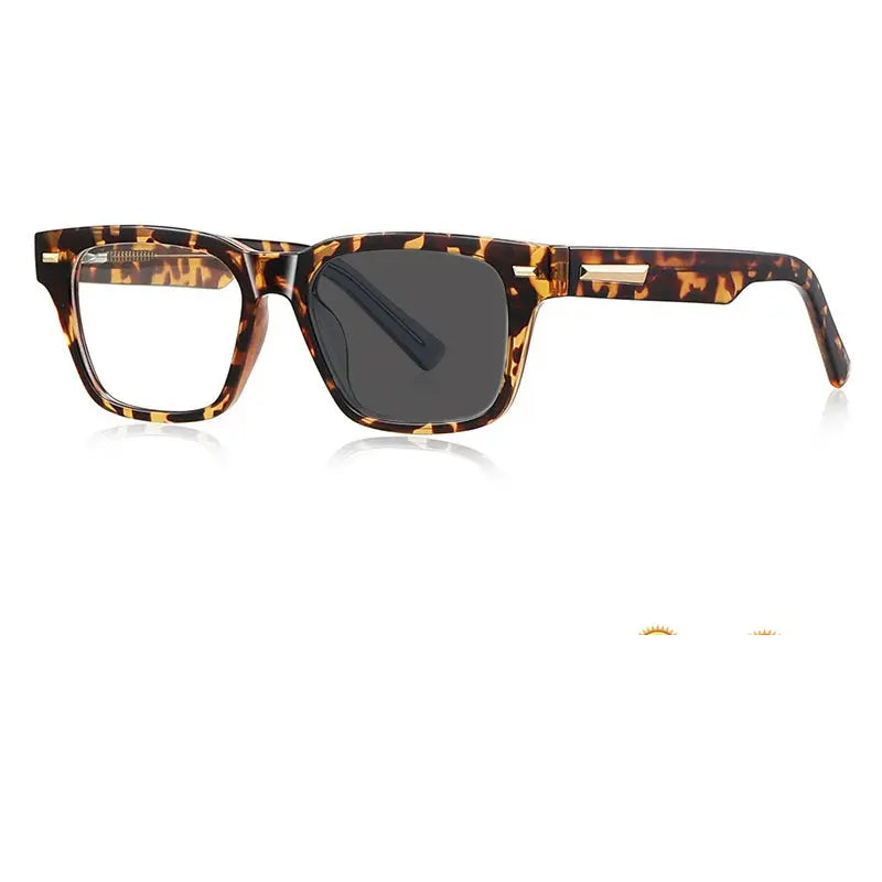 Kocolior Unisex Full Rim Square Acetate Photochromic Reading Glasses 421035.