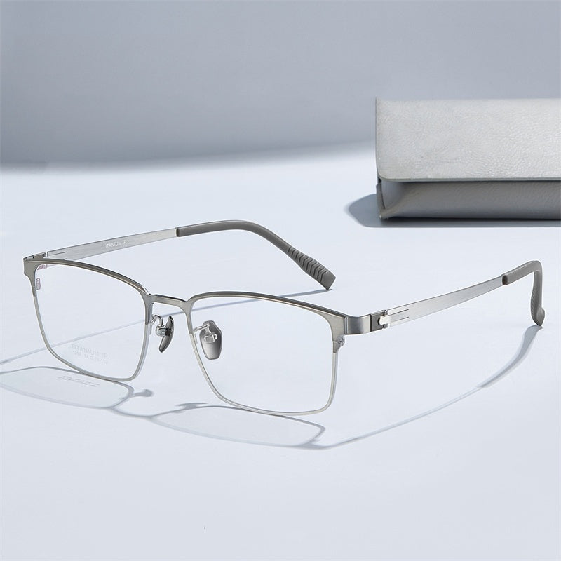 Chashma Ochki Mens Full Rim Big Square Titanium Eyeglasses 631287 — view 2 | Chashma Ochki at FuzWeb