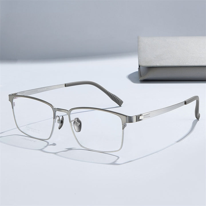 Chashma Ochki Mens Full Rim Big Square Titanium Eyeglasses 631287 — view 2 | Chashma Ochki at FuzWeb