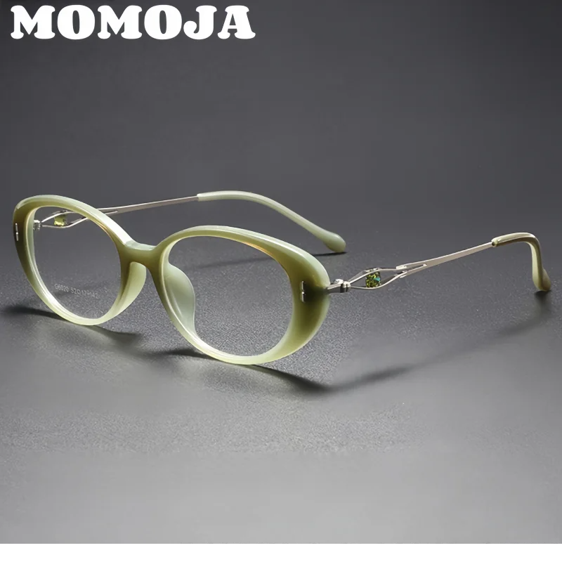 Momoja Women's Full Rim Oval Tr 90 Alloy Spring Hinge Eyeglasses 726020