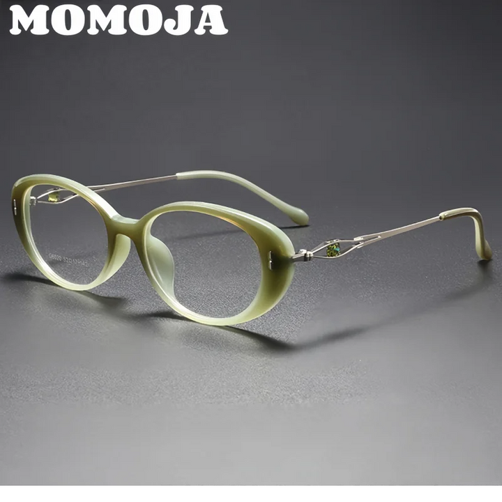 Momoja Women's Full Rim Oval Tr 90 Alloy Spring Hinge Eyeglasses 726020