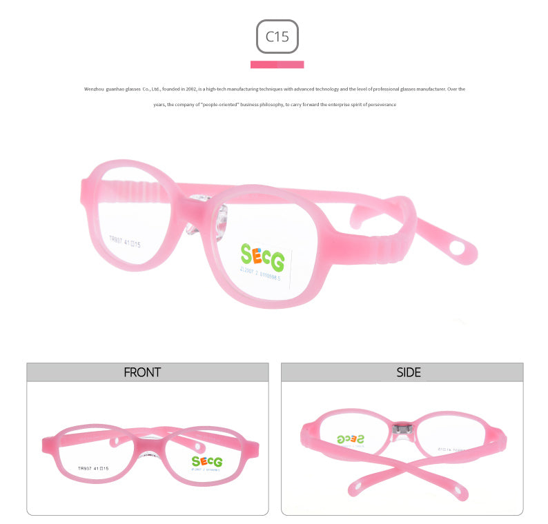 Secg Unisex Youth Full Rim Oval Tr 90 Silicone Eyeglasses 18937.
