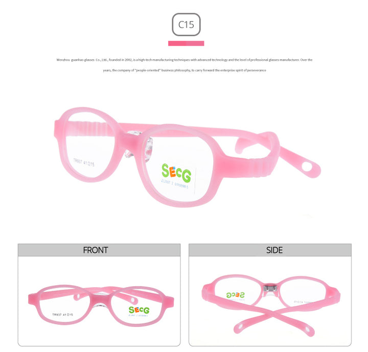 Secg Unisex Youth Full Rim Oval Tr 90 Silicone Eyeglasses 18937.