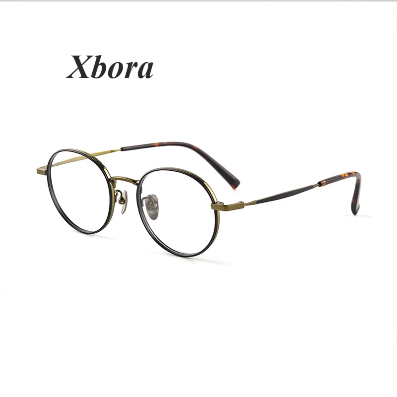 Xbora Women's Full Rim Flat Top Round Titanium Eyeglasses 98506